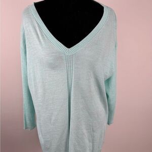 Talbots Soft Mint V-Neck Sweater
